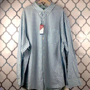IZOD Plaid Blue/White Shirt 3XL